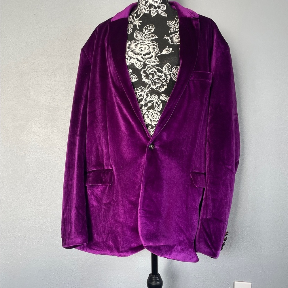 Wzikai Purple Velvet Blazer - Picture 2 of 14